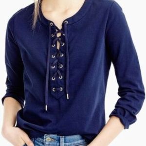 Lace up J Crew blouse